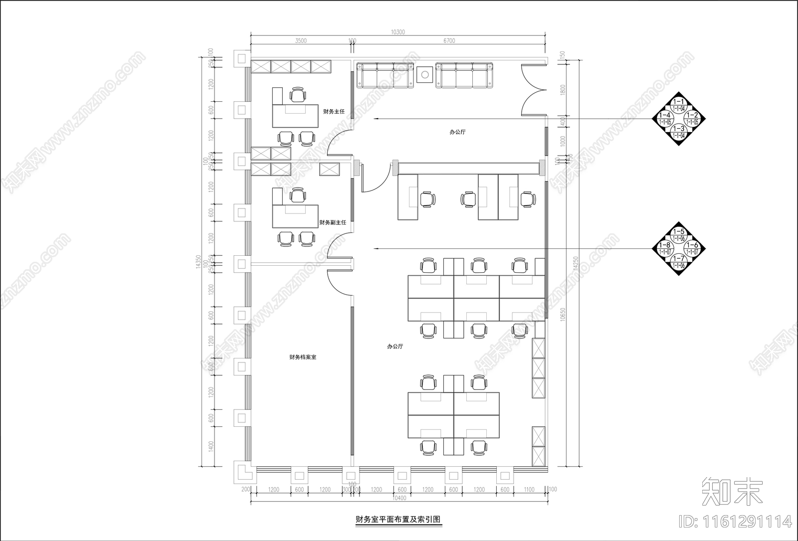 现代,新中式整体办公空间CAD图纸