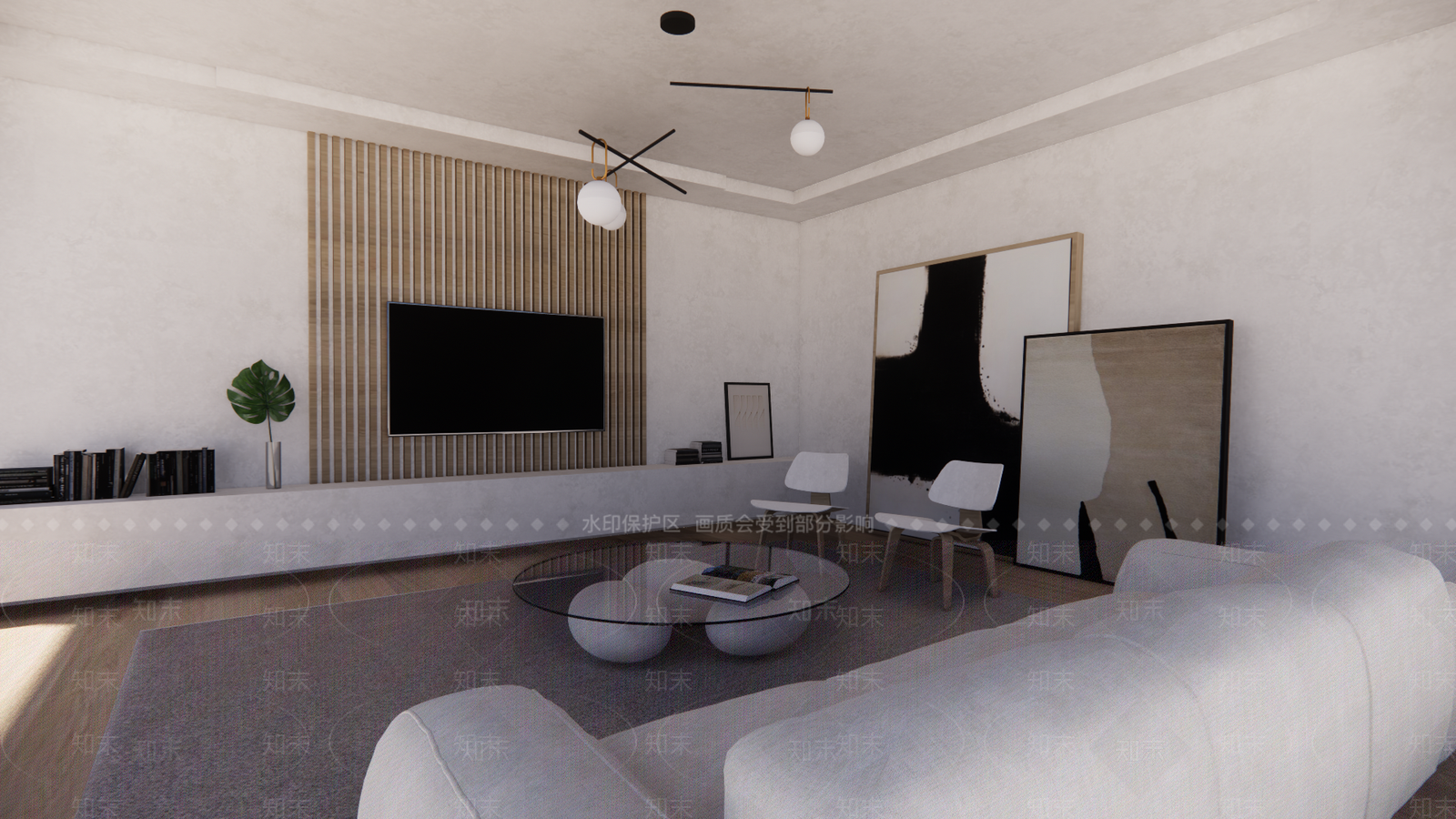 侘寂室内客厅SU模型下载【ID:1161369401】