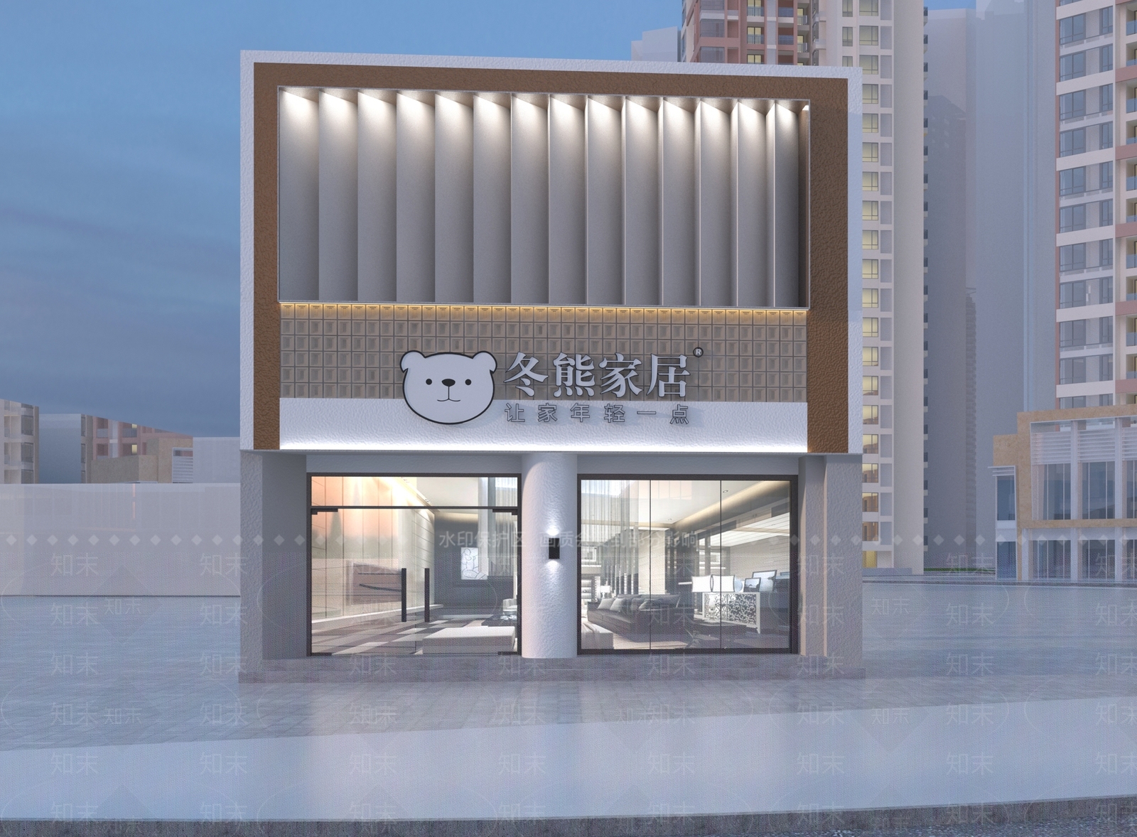 现代家具市场门头3D模型下载【ID:1161293307】