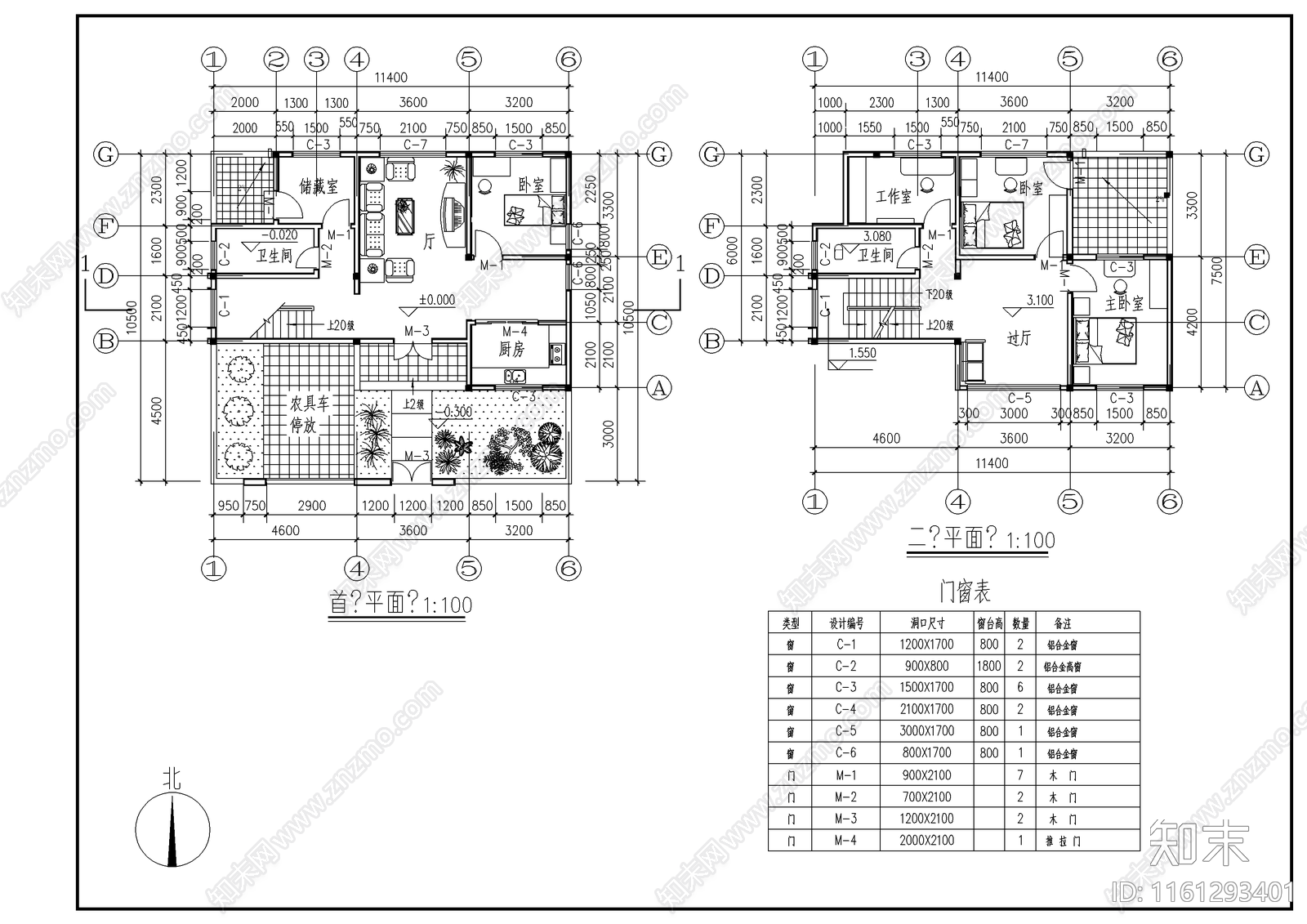 别墅结构建筑设计cad施工图下载【ID:1161293401】