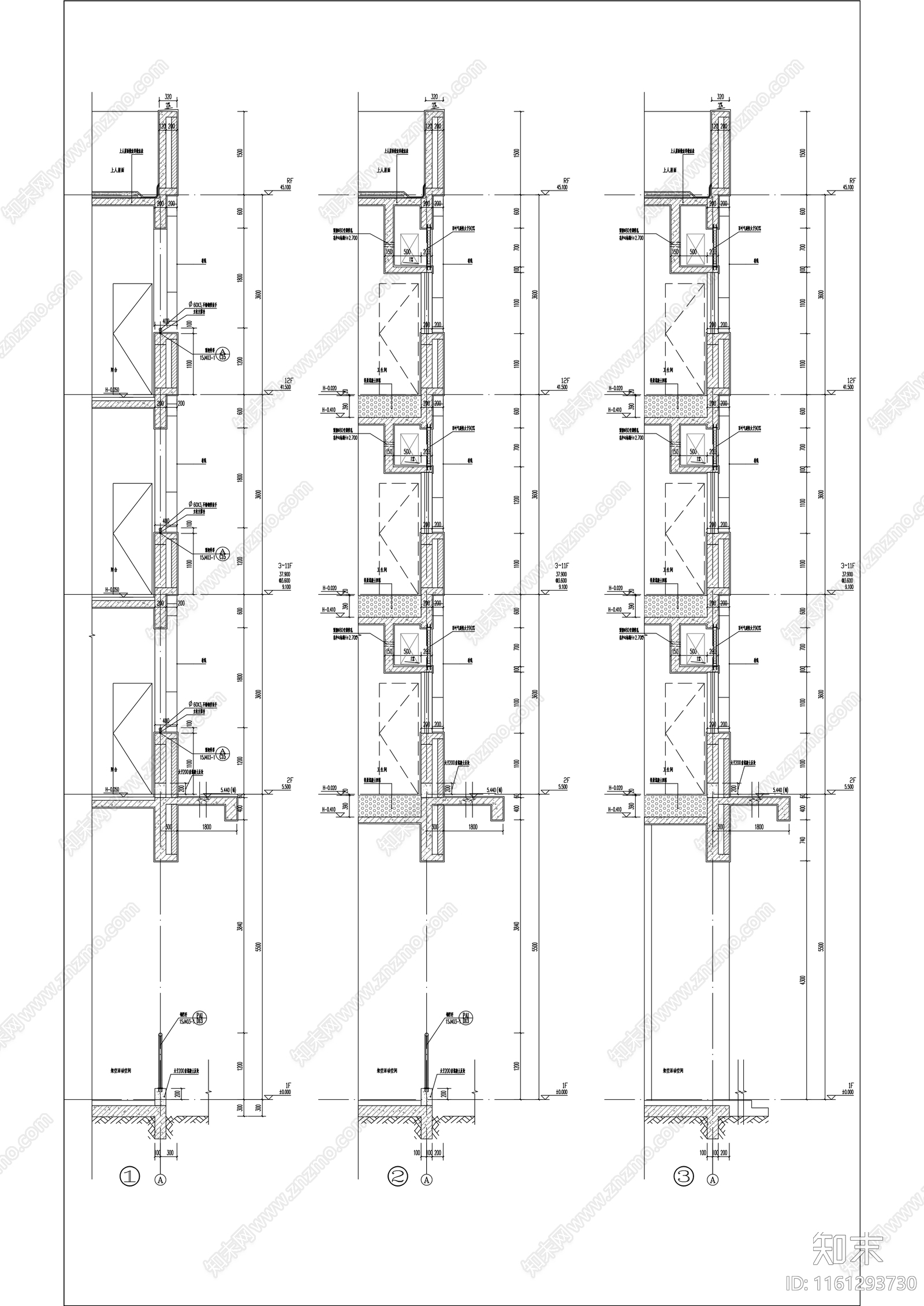 中学12层学生宿舍建cad施工图下载【ID:1161293730】