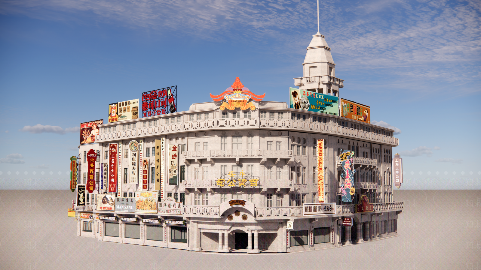 欧式折中主义商业多层SU模型下载【ID:1161294587】