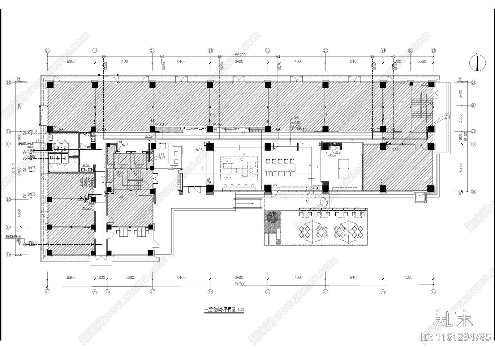 共享区给排水喷淋施工图下载【ID:1161294785】