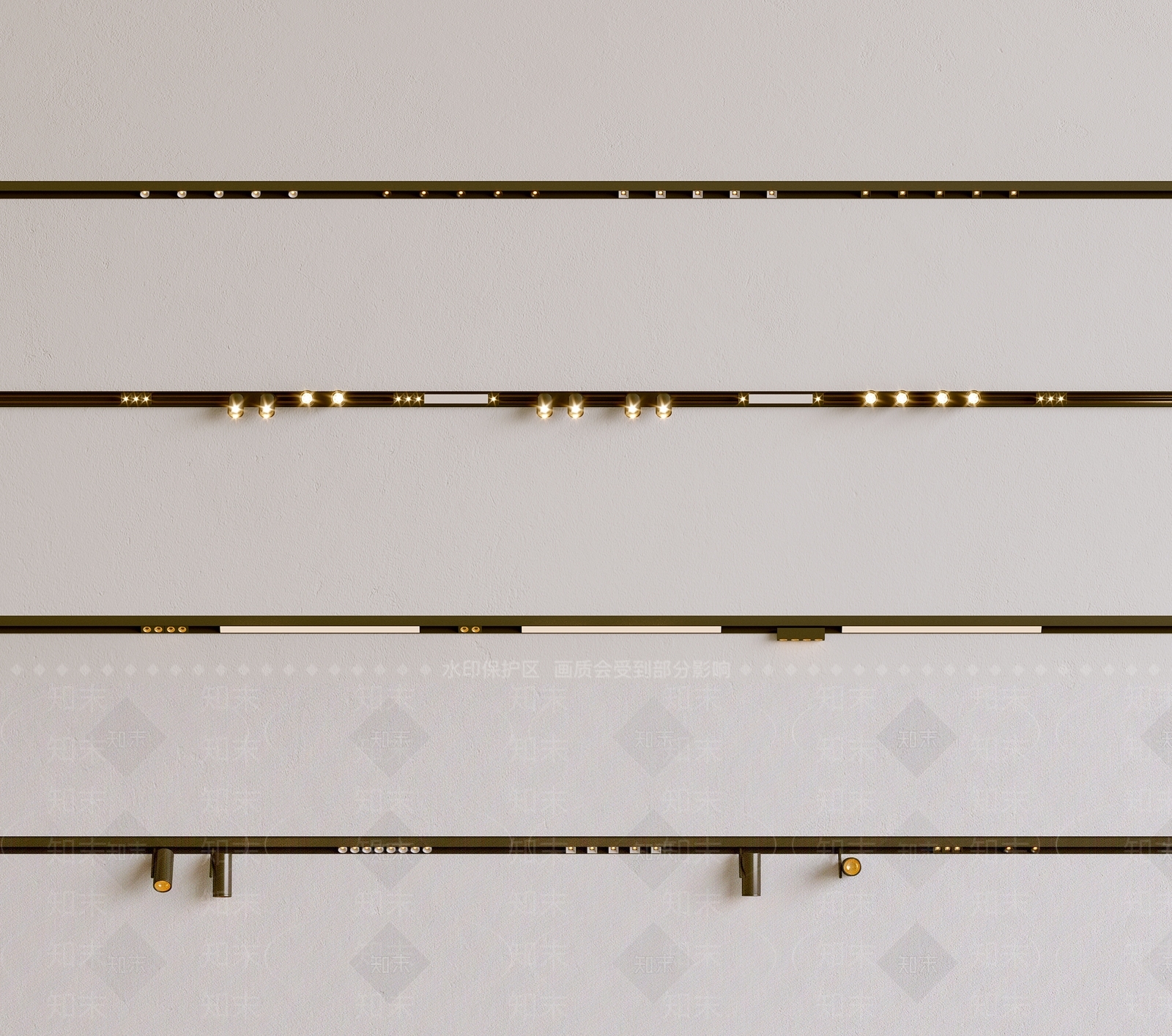 现代轨道射灯3D模型下载【ID:1161295286】