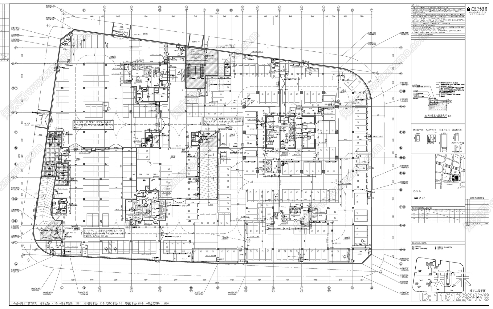 高层办公楼建cad施工图下载【ID:1161298178】