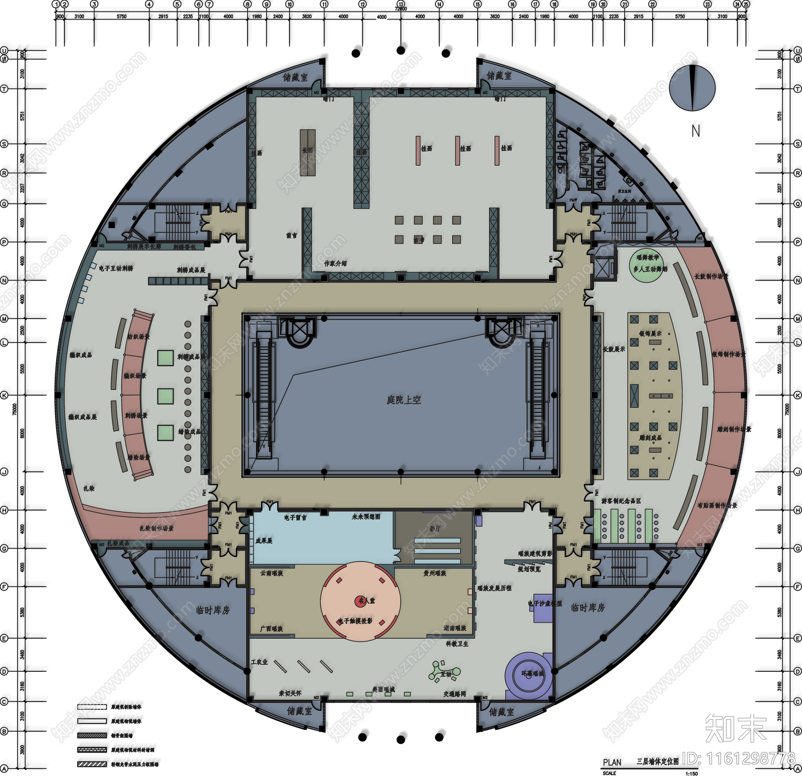 瑶族民族文化博物馆3F平面图施工图下载【ID:1161298778】