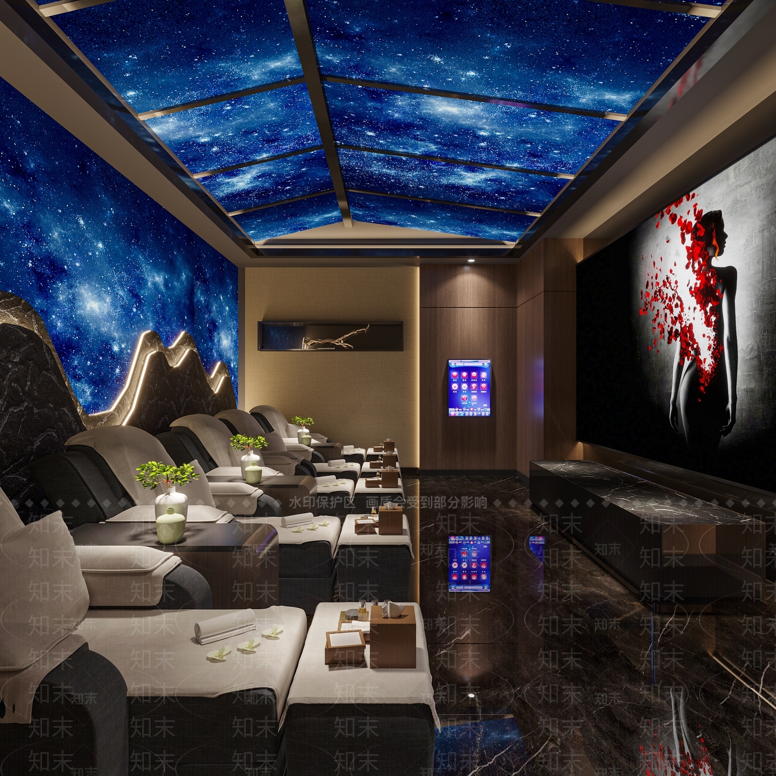 新中式足浴店3D模型下载【ID:1161300211】