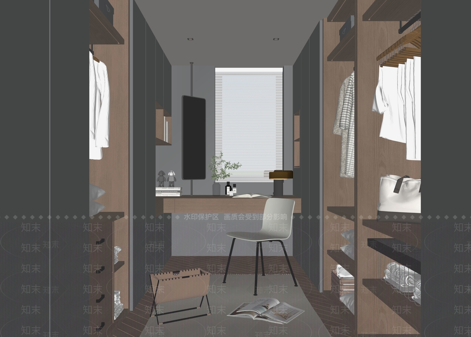 现代衣帽间SU模型下载【ID:1161305422】