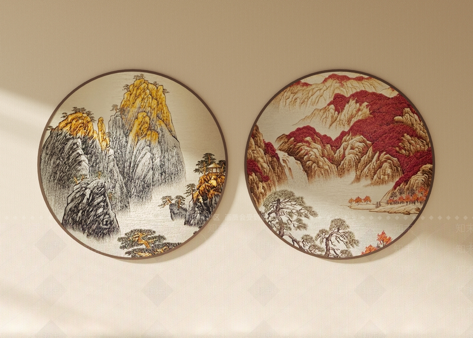 中式刺绣画3D模型下载【ID:1161307419】