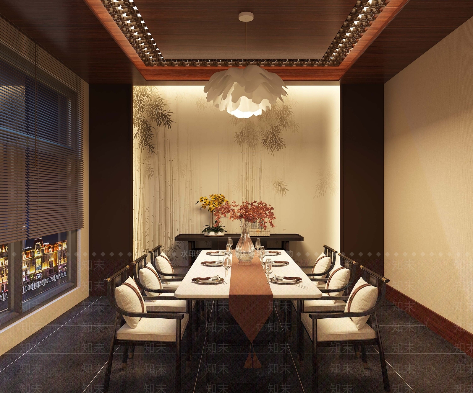 新中式餐饮空间包间3D模型下载【ID:1161311209】