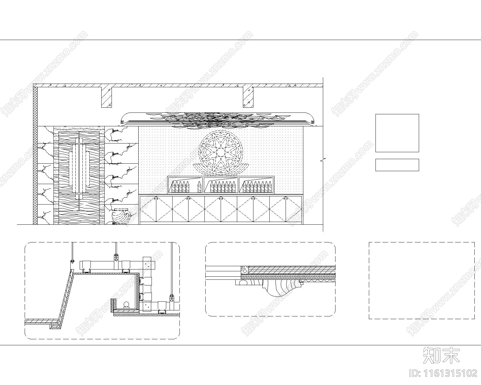 室内通用天花吊顶节点施工图下载【ID:1161315102】