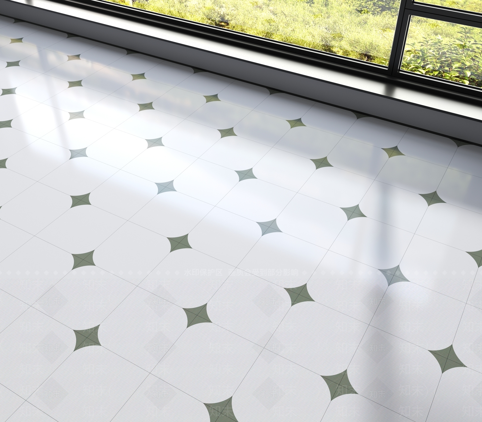 现代艺术花砖地面地砖3D模型下载【ID:1161316596】