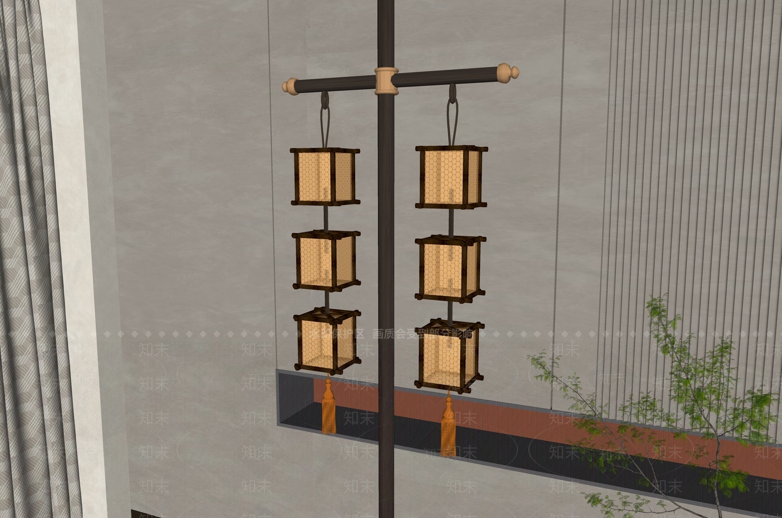 新中式古镇SU模型下载【ID:1161316186】