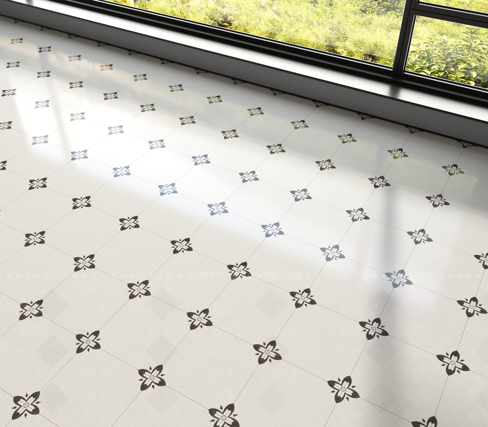 现代艺术花砖地面地砖3D模型下载【ID:1161316711】