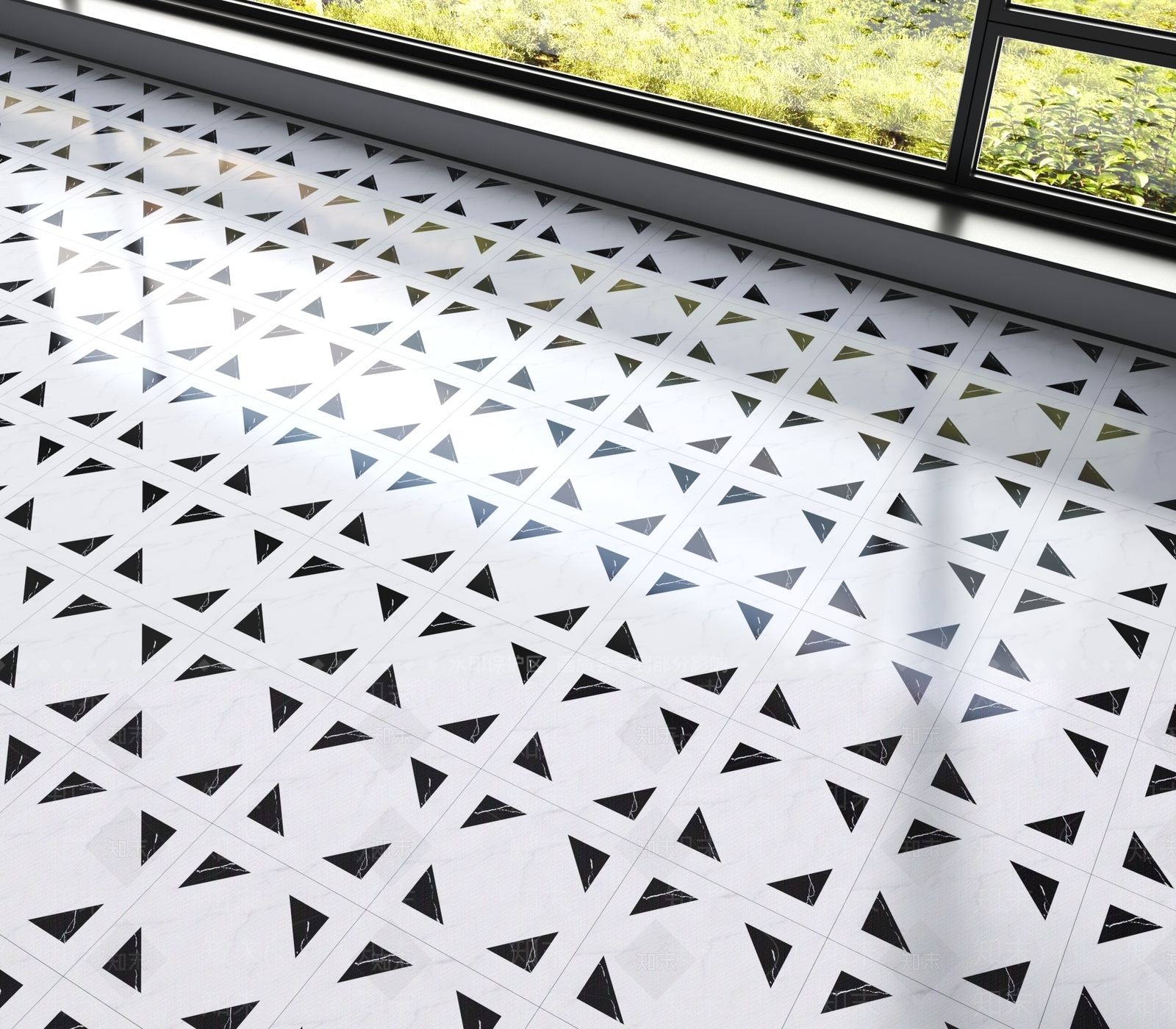 现代艺术花砖地面地砖3D模型下载【ID:1161317733】