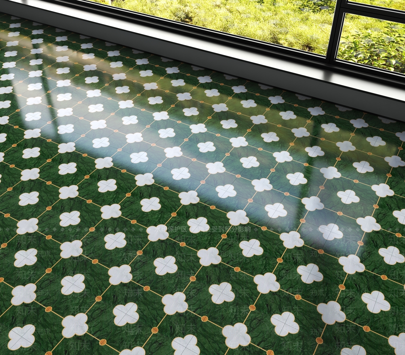 现代艺术花砖地面地砖3D模型下载【ID:1161317902】