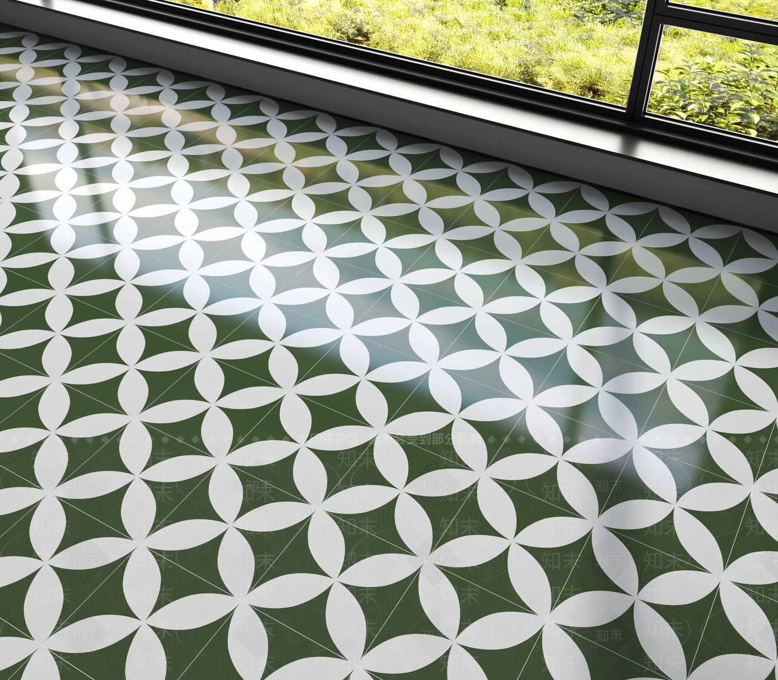 现代艺术花砖地面地砖3D模型下载【ID:1161317948】