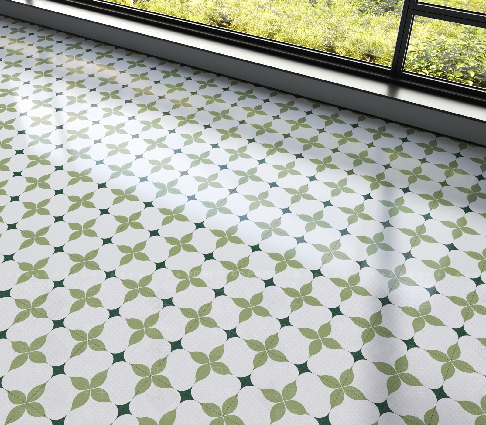 现代艺术花砖地面地砖3D模型下载【ID:1161318303】