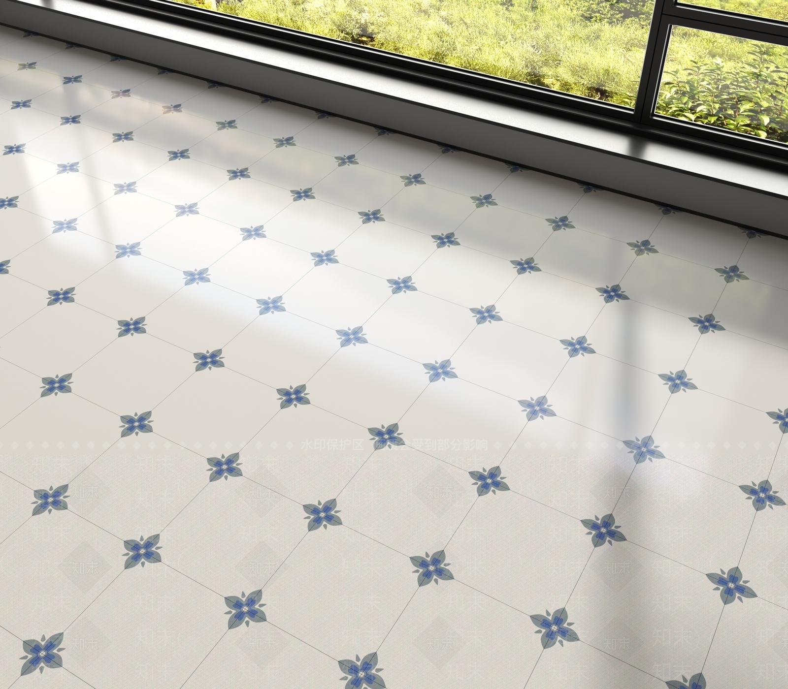 现代艺术花砖地面地砖3D模型下载【ID:1161319691】