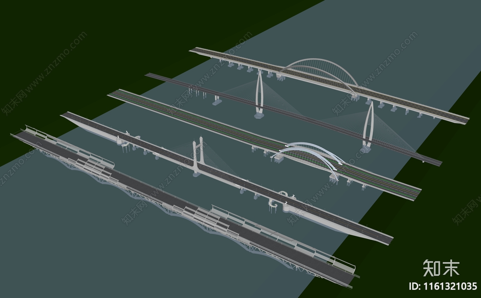 现代跨江大桥SU模型下载【ID:1161321035】