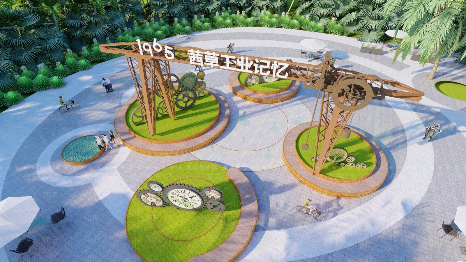 现代工业齿轮文化广场SU模型下载【ID:1161323237】