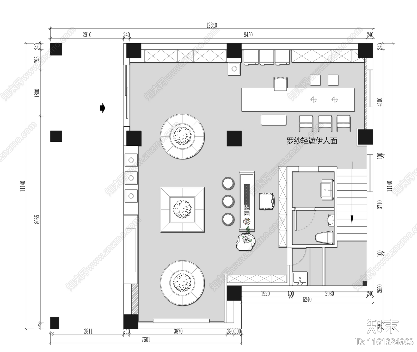 茶室茶馆茶楼茶空间施工图下载【ID:1161324903】