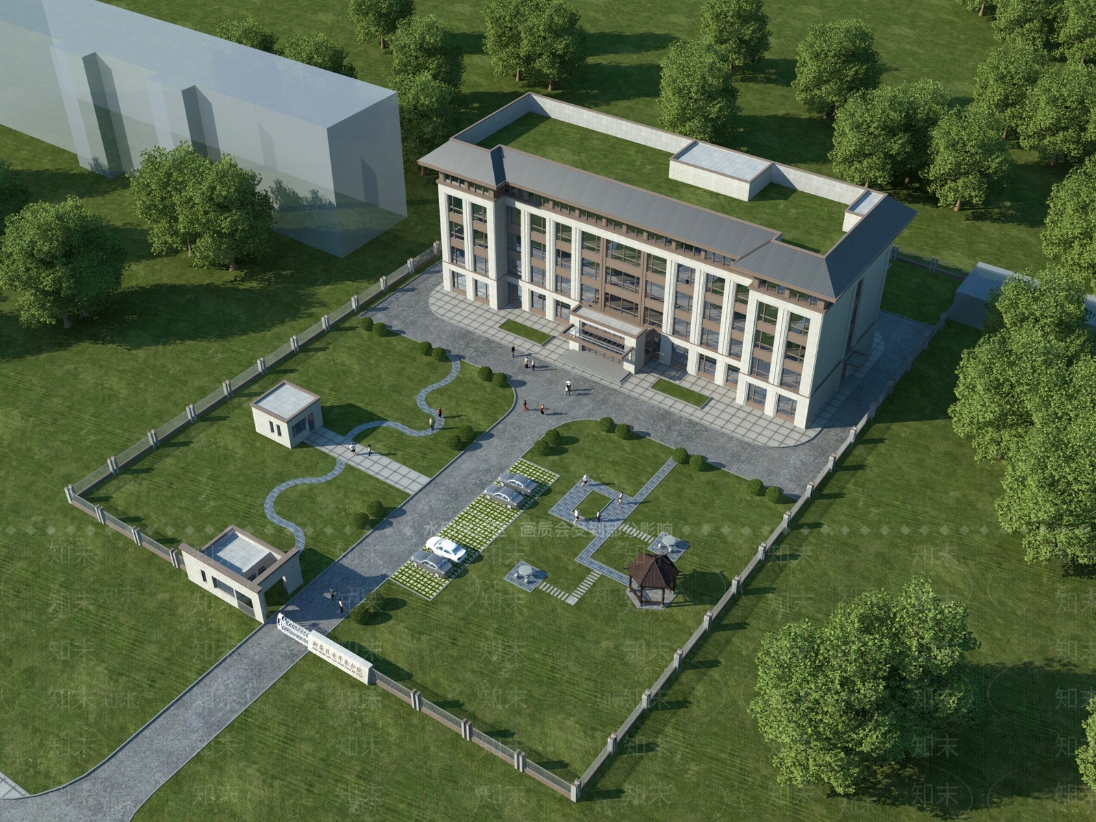 现代养老院公寓办公楼3D模型下载【ID:1161327159】