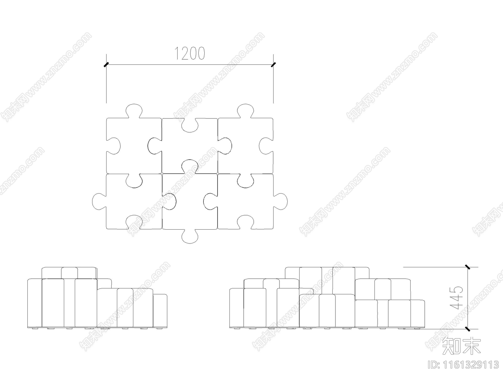 现代办公休闲沙发异形沙发儿童沙发施工图下载【ID:1161329113】
