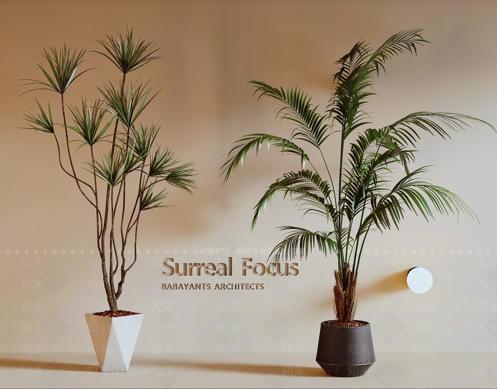 现代绿植盆栽组合SU模型下载【ID:1161337298】