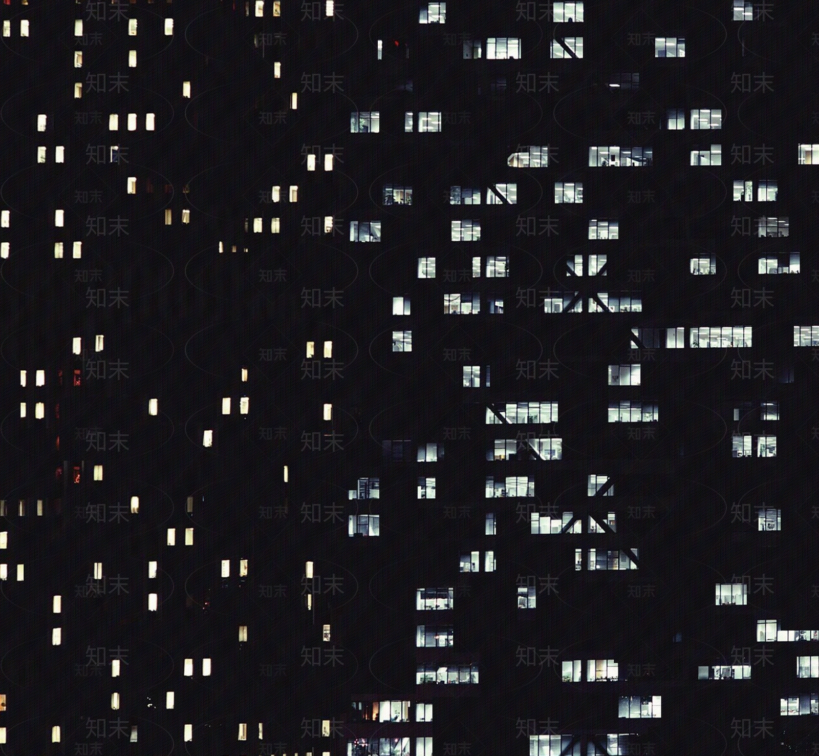 办公楼公寓楼家具夜景内透橱窗外立面贴图下载【ID:1161343927】