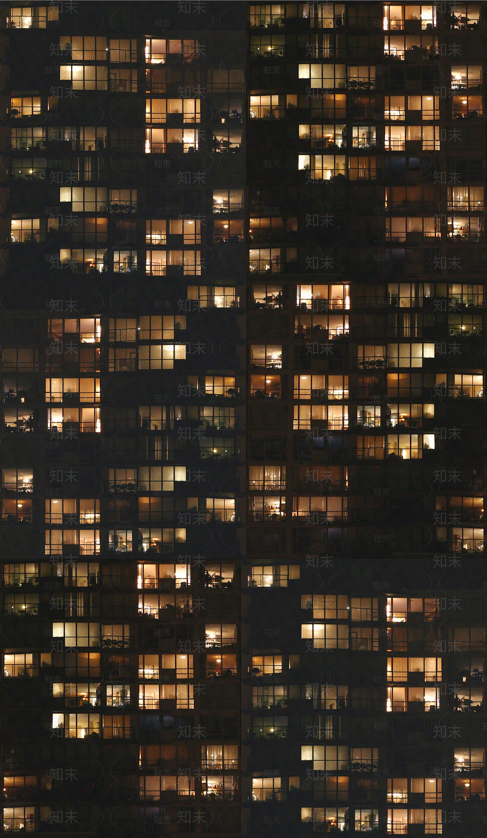办公楼公寓楼家具夜景内透橱窗外立面贴图下载【ID:1161343969】