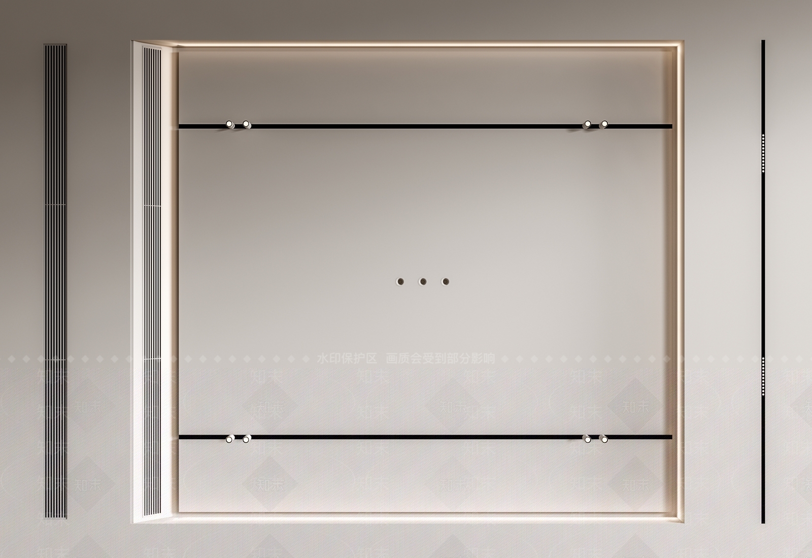 现代天花吊顶SU模型下载【ID:1161345720】