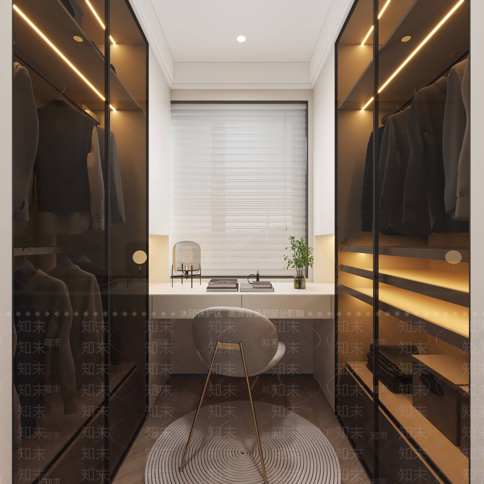 现代衣帽间3D模型下载【ID:1161348329】