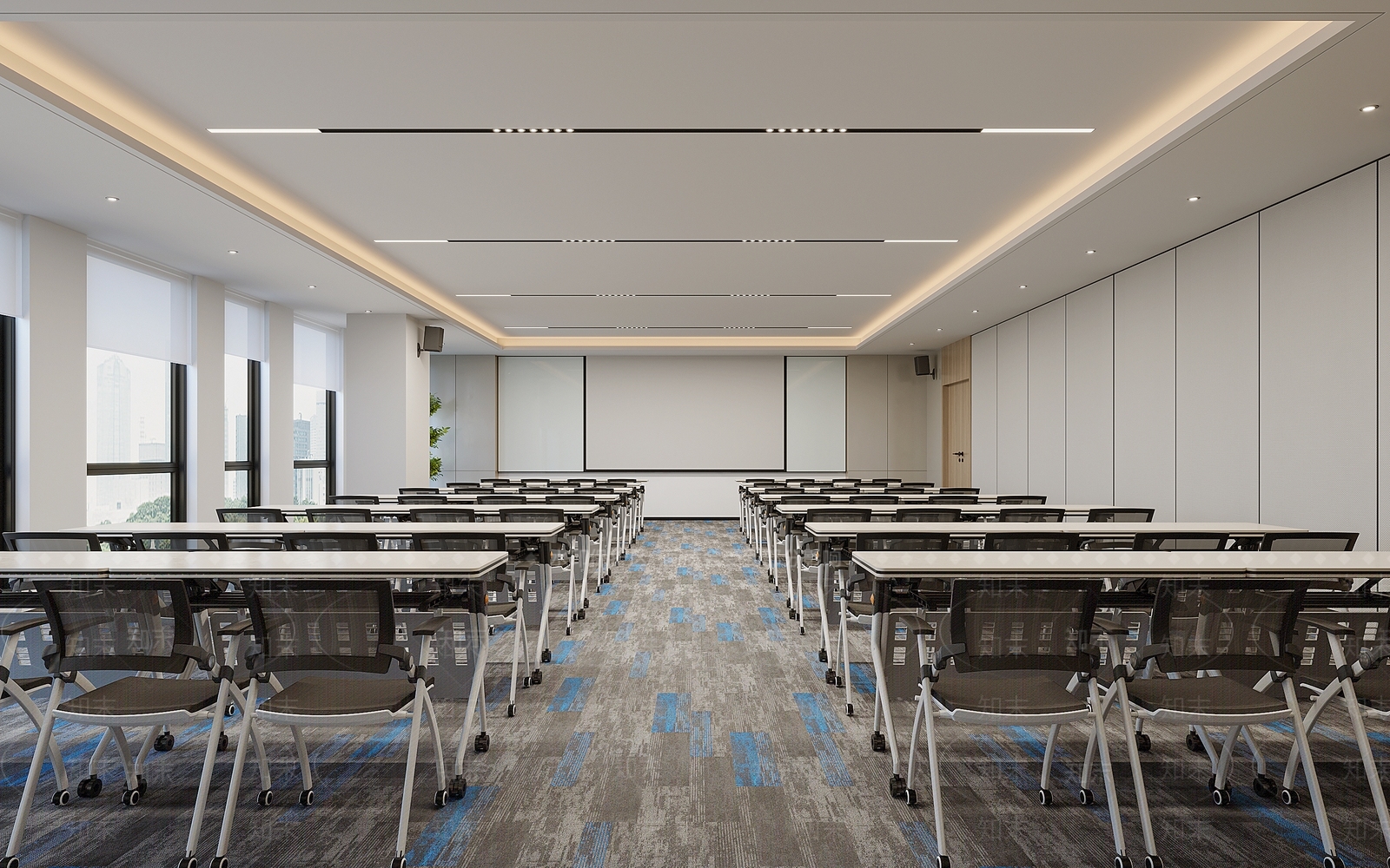 现代多功能会议室3D模型下载【ID:1161350541】