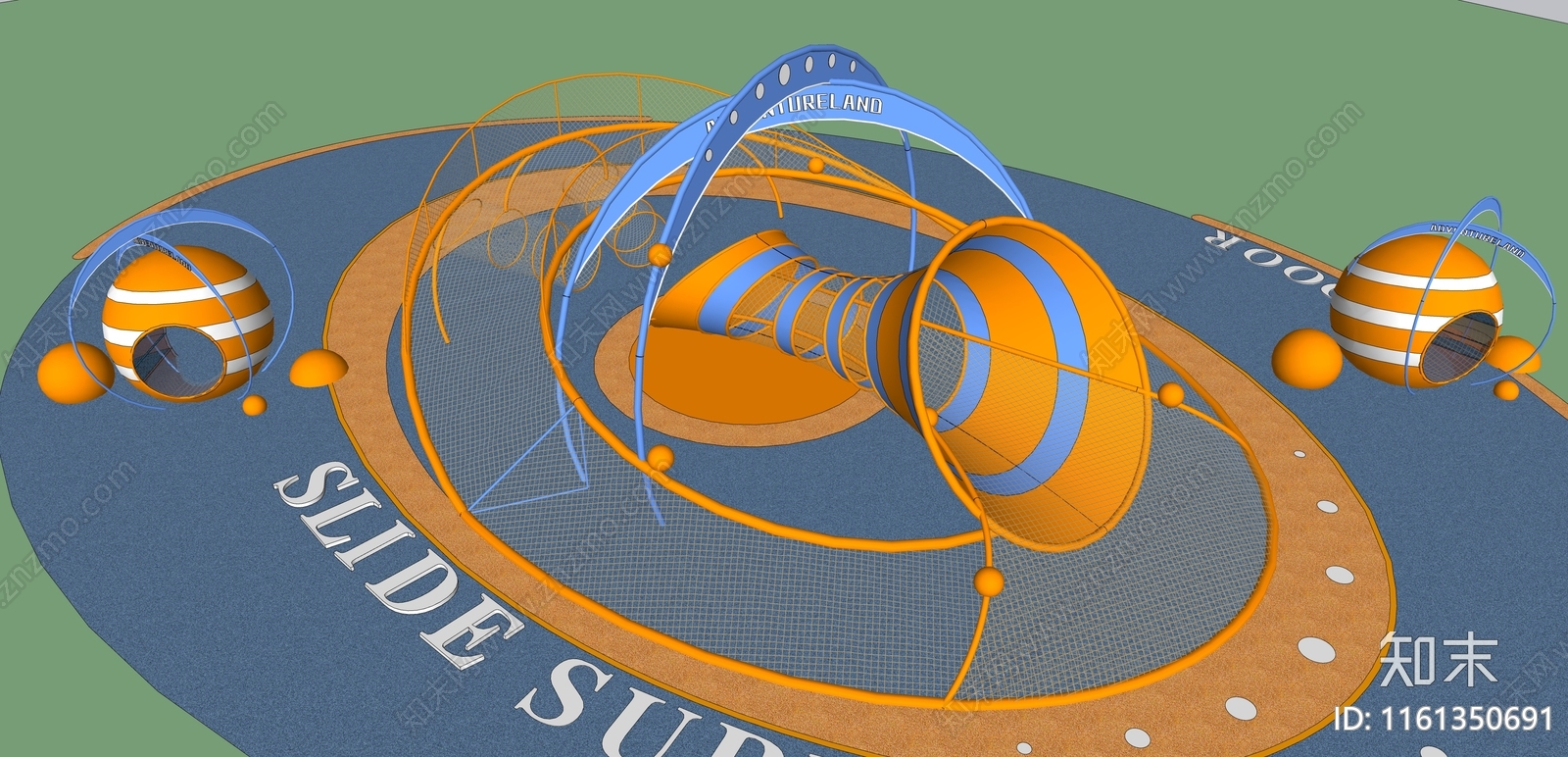 现代时光隧道儿童乐园SU模型下载【ID:1161350691】