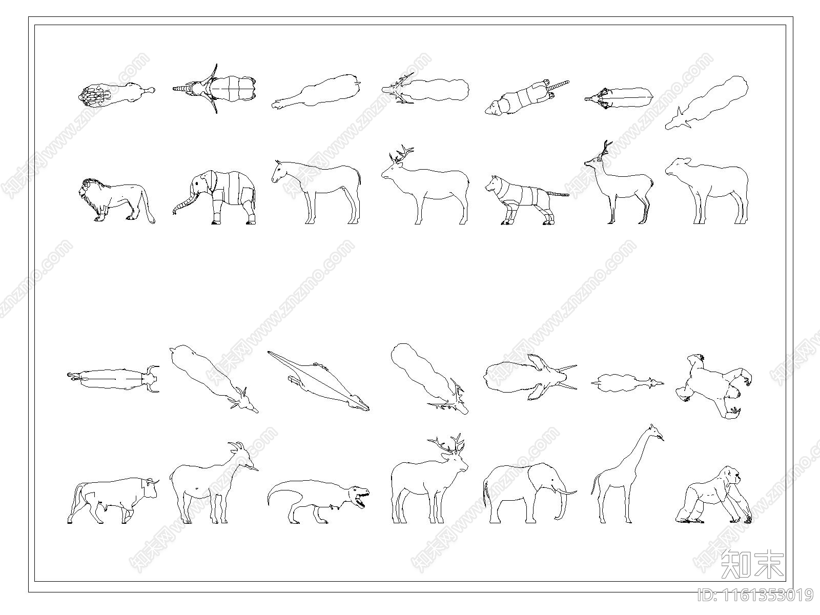 现代3D动物施工图下载【ID:1161353019】