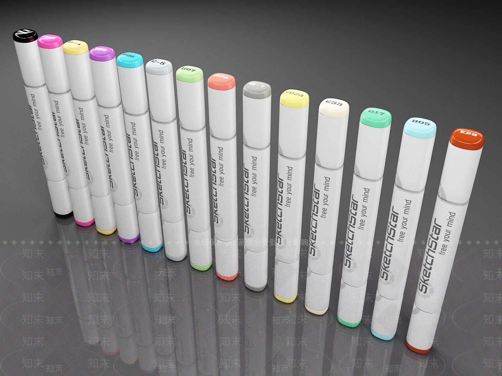 现代马克笔3D模型下载【ID:1161353021】