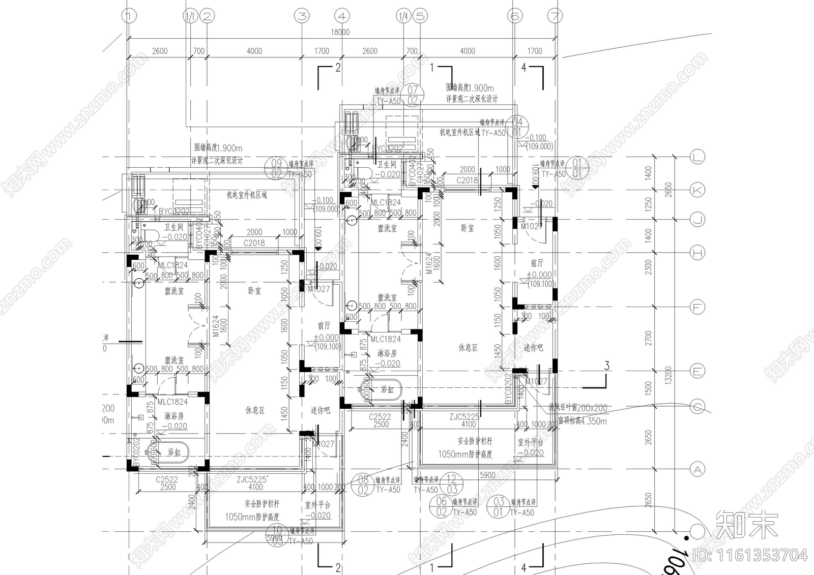 斜屋面民宿酒店建筑cad施工图下载【ID:1161353704】