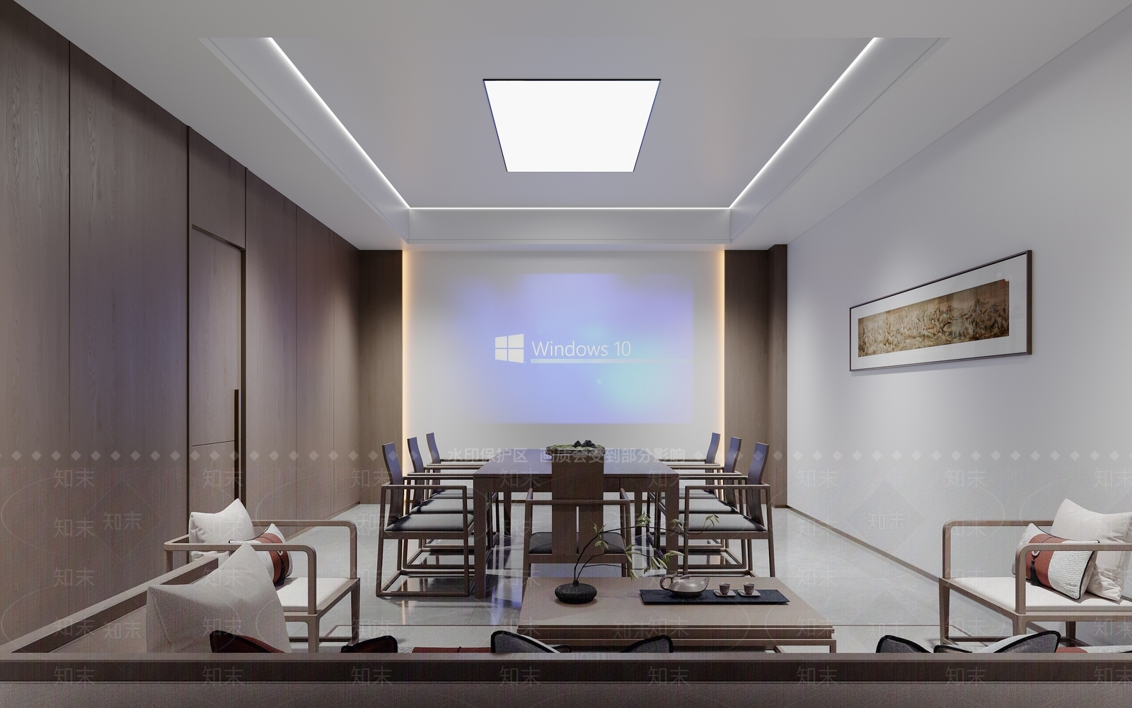 新中式会议室3D模型下载【ID:1161354771】
