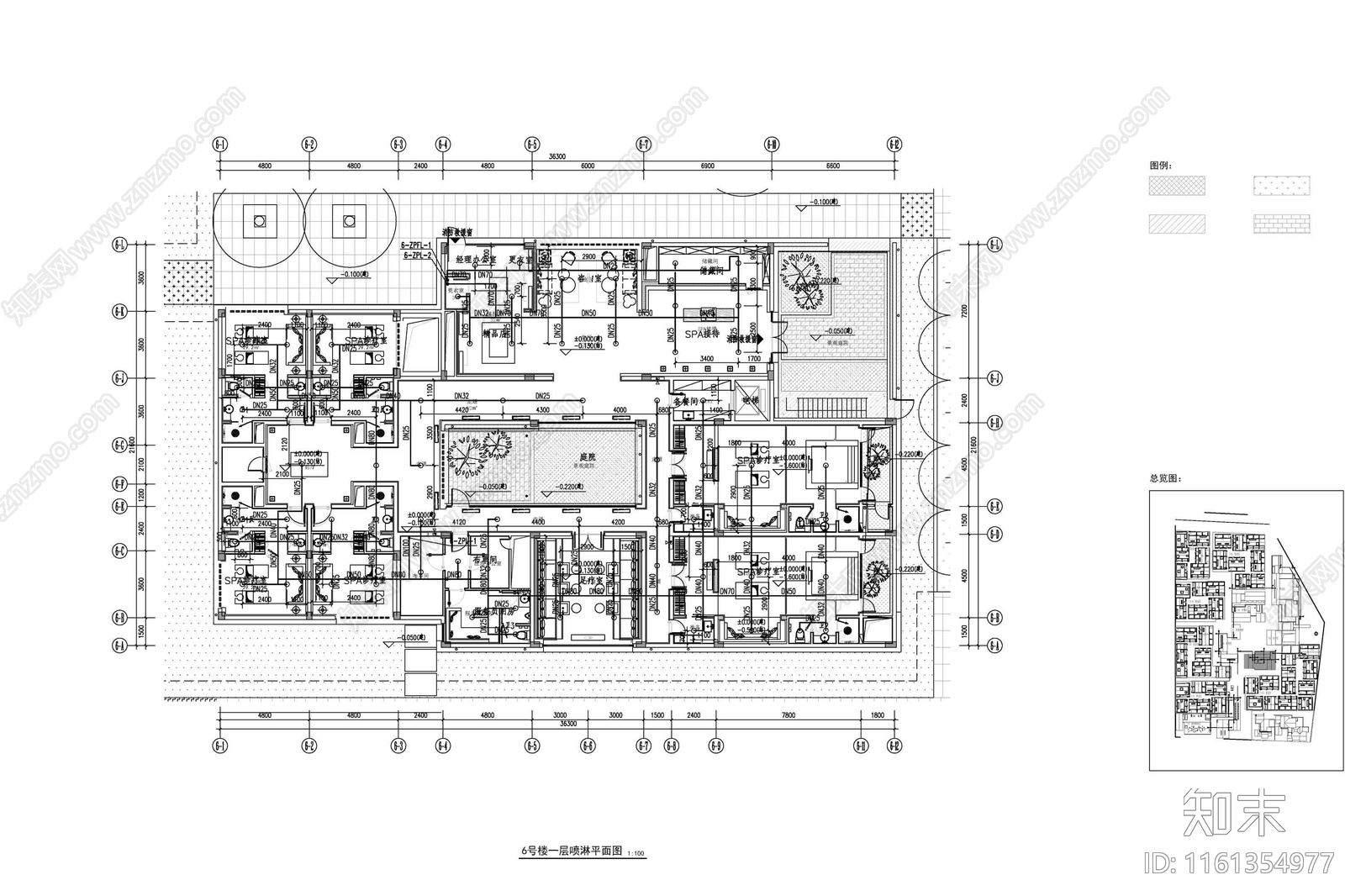 美容SPA给排水喷淋施工图下载【ID:1161354977】