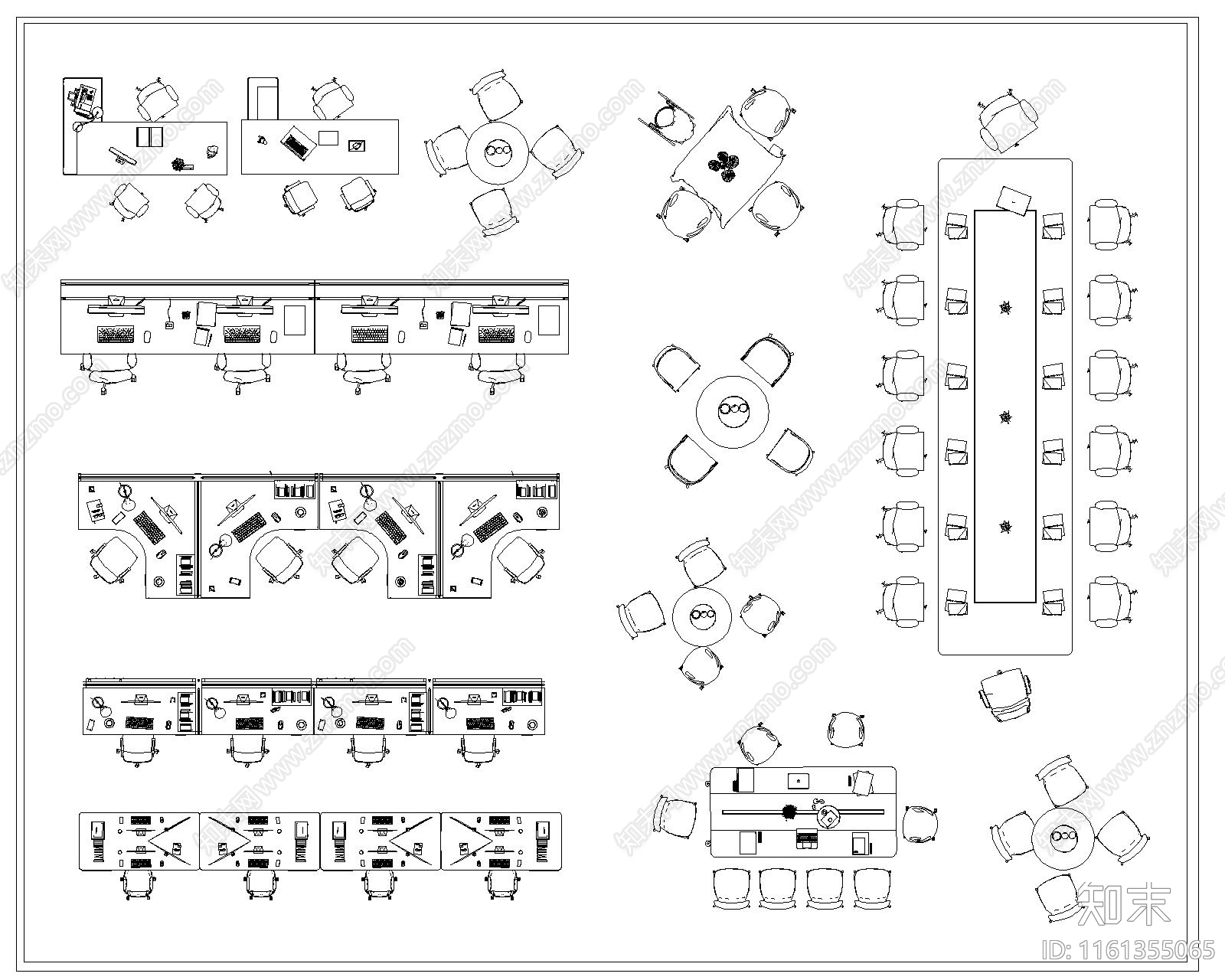现代办公桌椅施工图下载【ID:1161355065】