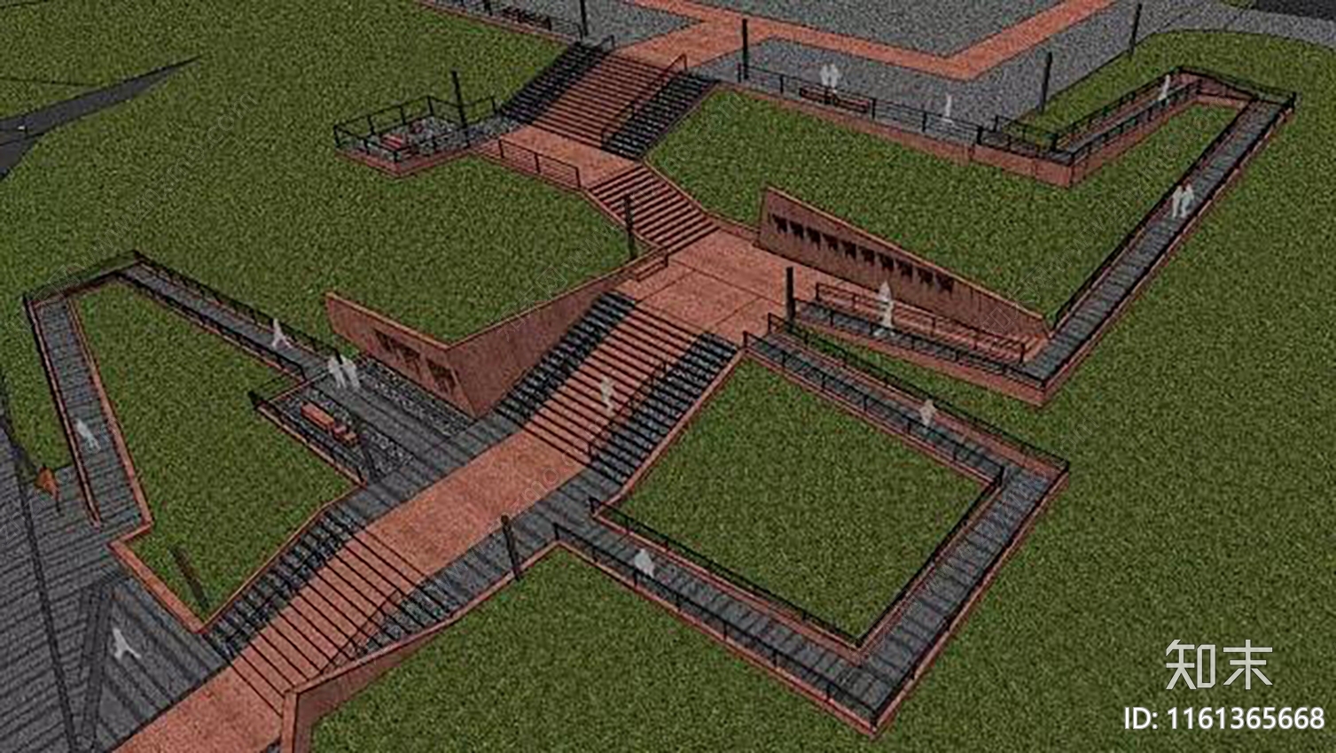 现代纪念高差场地景观全施工图下载【ID:1161365668】
