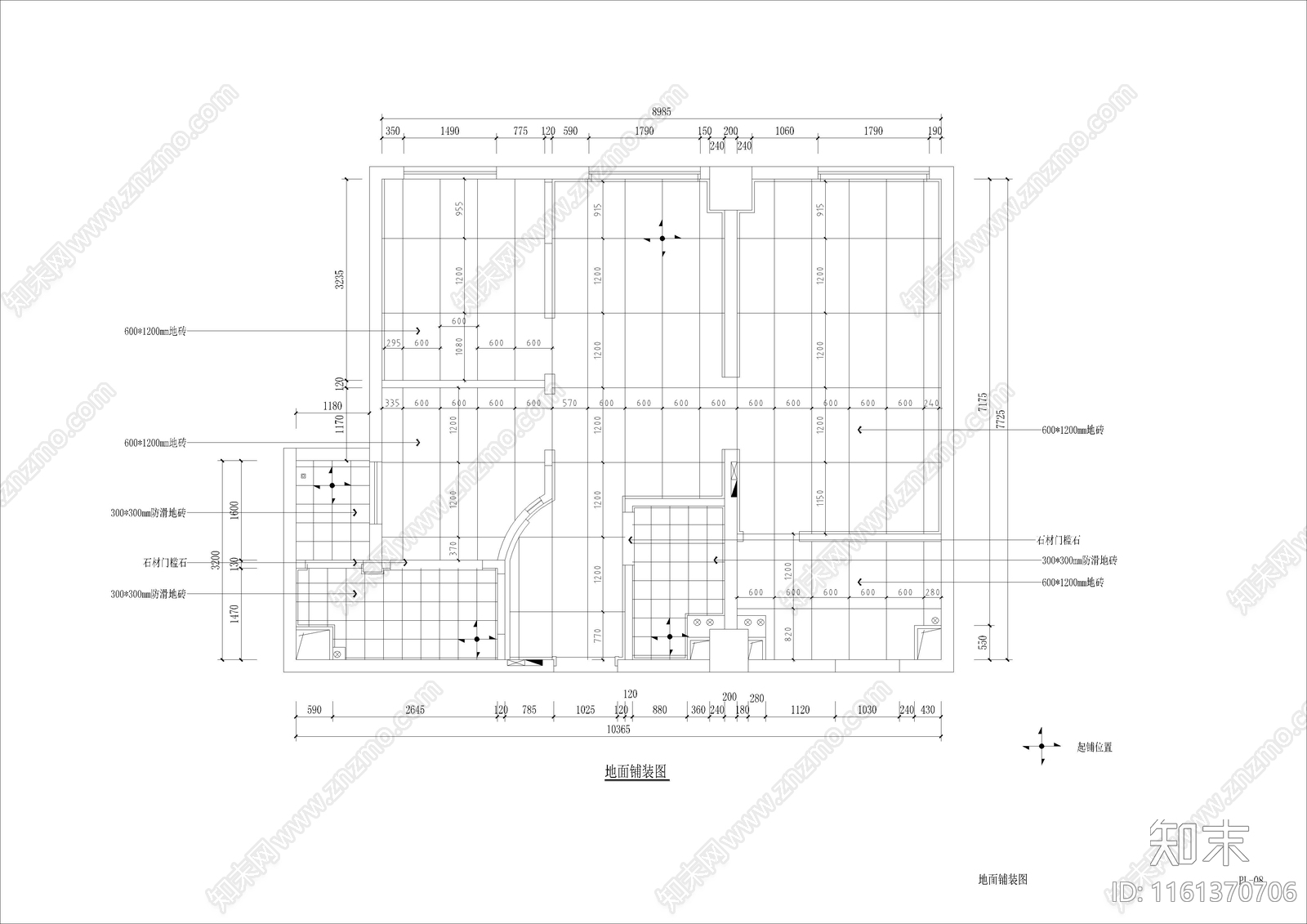 82平办公cad施工图下载【ID:1161370706】