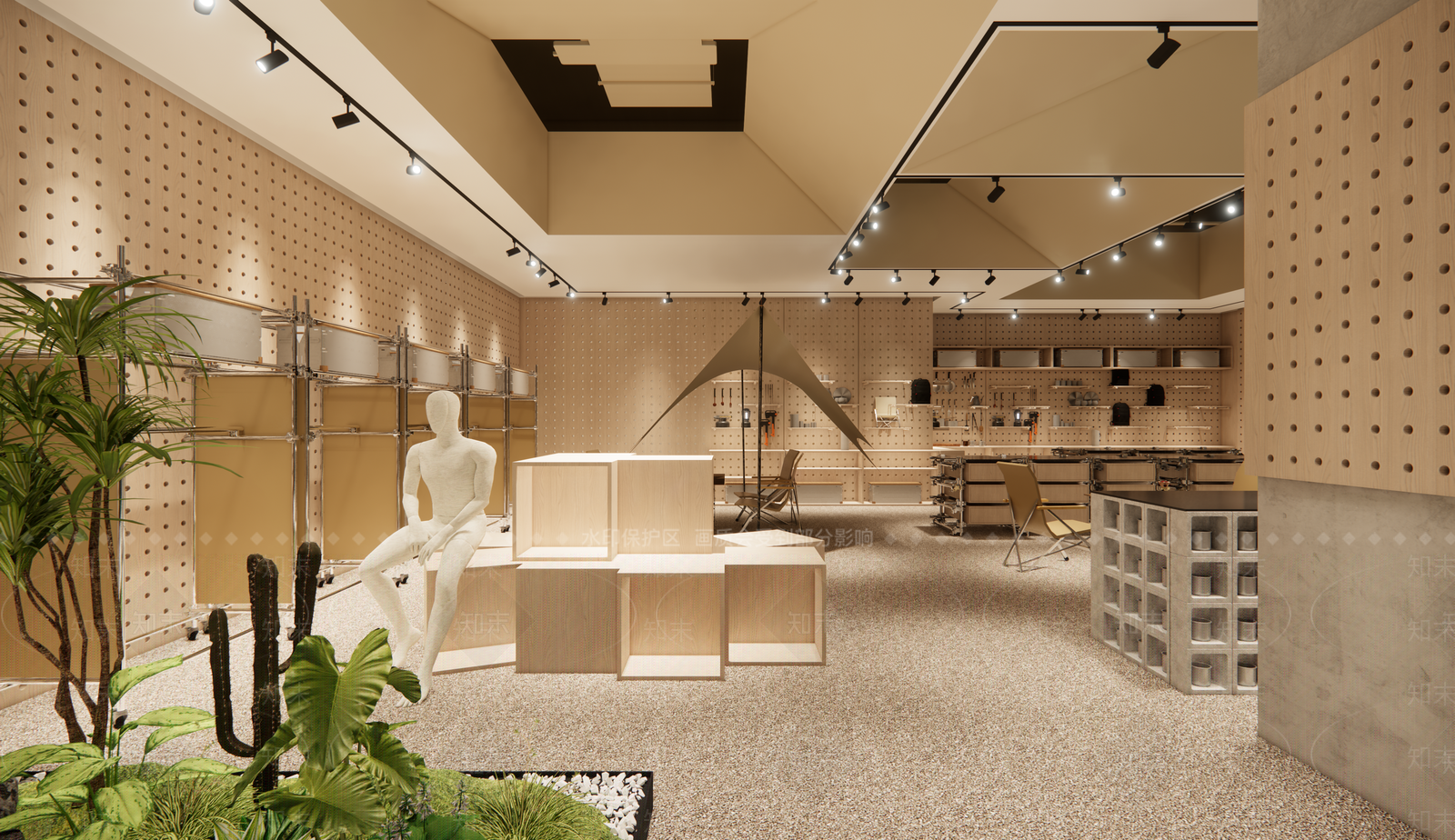 工业风露营装备专卖店SU模型下载【ID:1161372913】