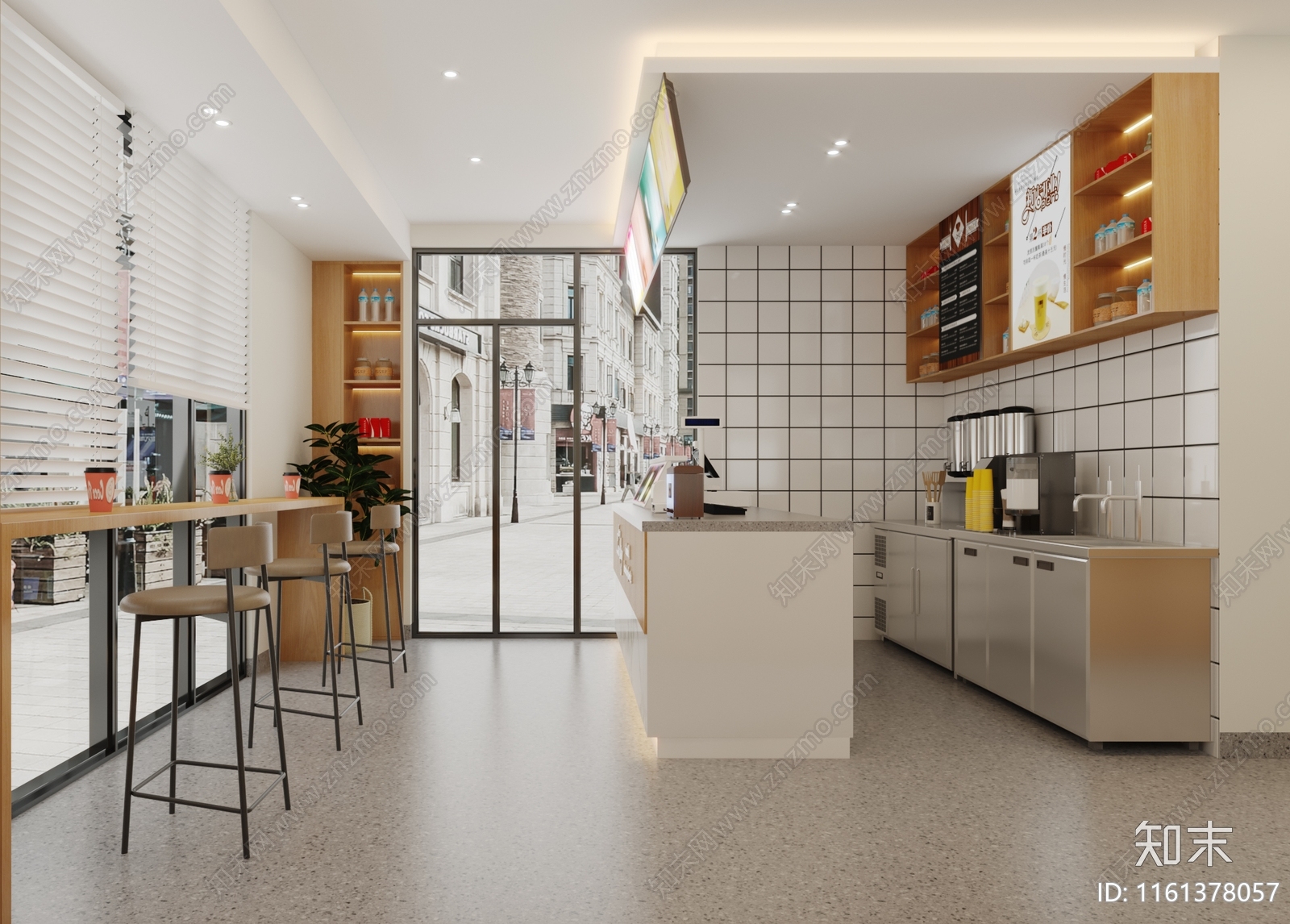 现代奶茶店3D模型下载【ID:1161378057】