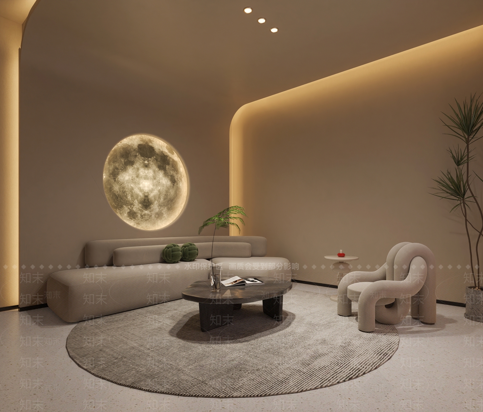 现代美容院休息室3D模型下载【ID:1161378747】