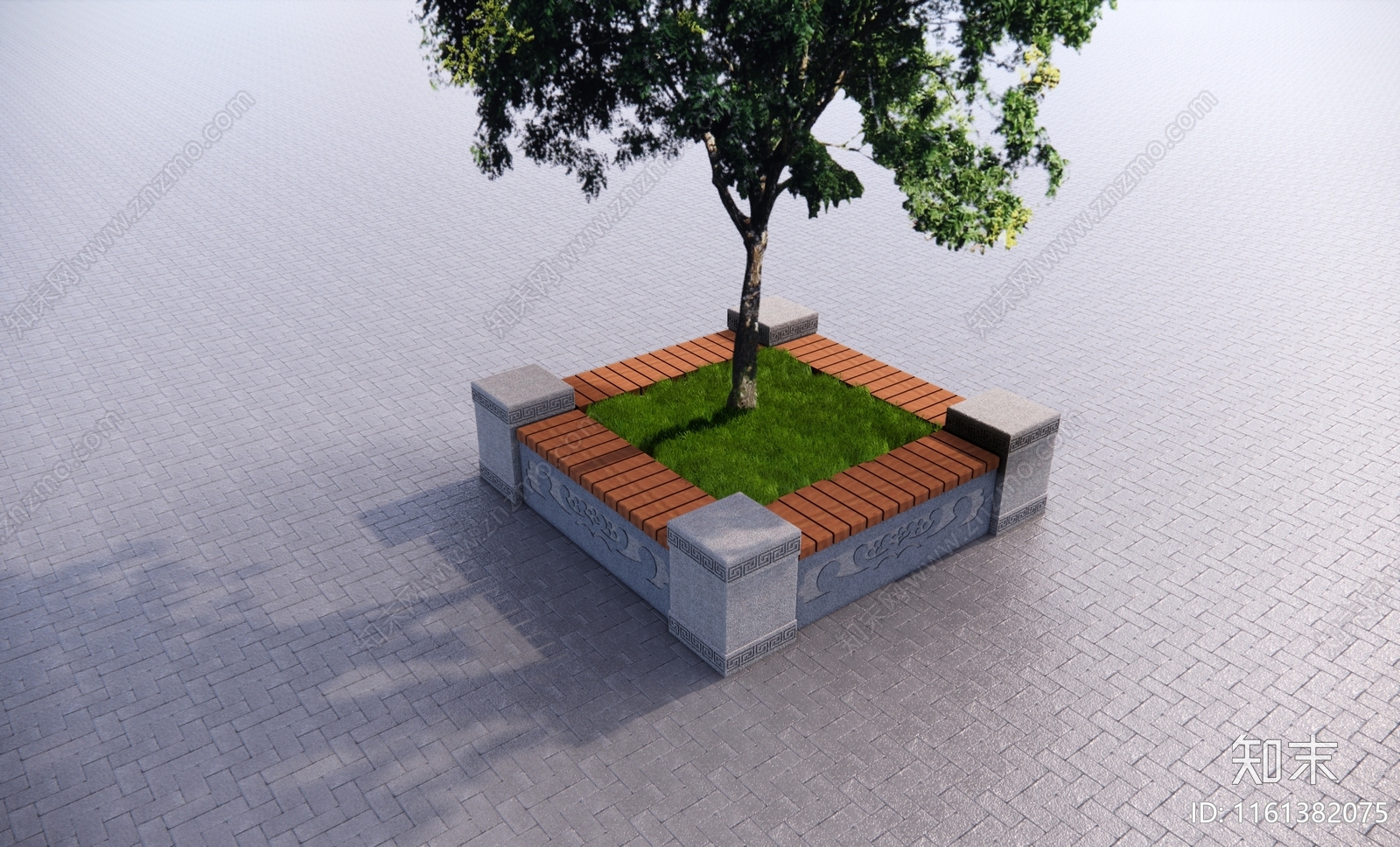 现代围树椅坐凳SU模型下载【ID:1161382075】