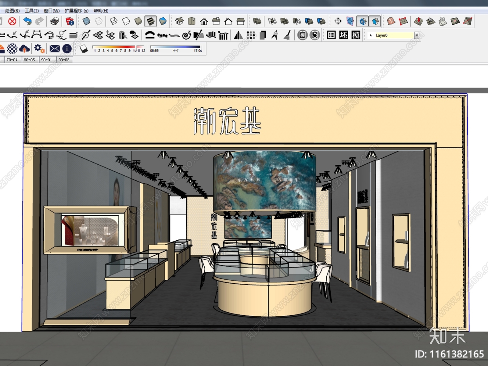 现代珠宝店SU模型下载【ID:1161382165】