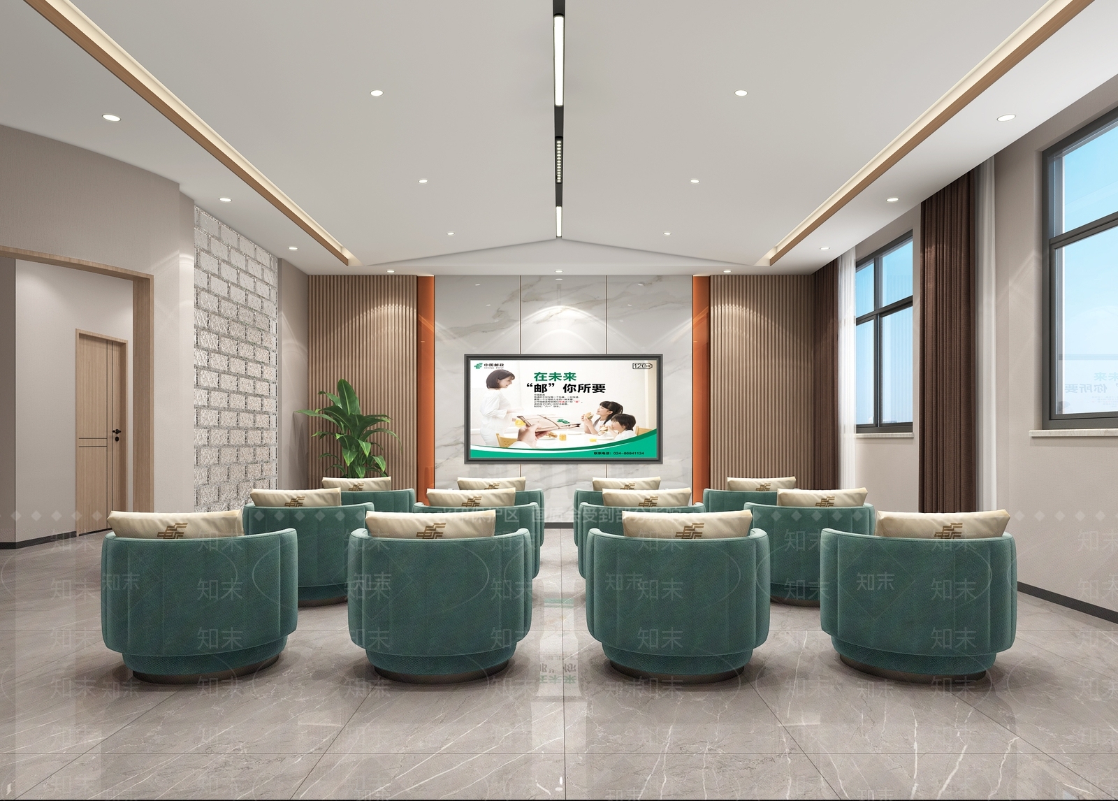 现代财富大厅接待室3D模型下载【ID:1161382256】