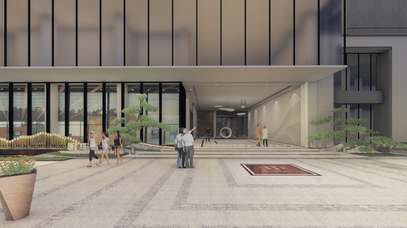 现代售楼处建筑SU模型下载【ID:1161392470】